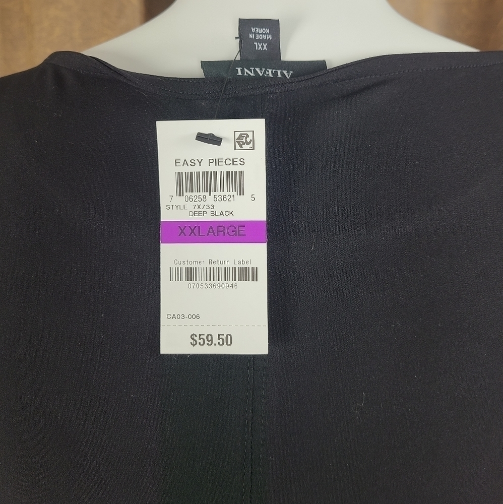 ALFANI Black Top‎ Plus Size - Picture 6 of 6